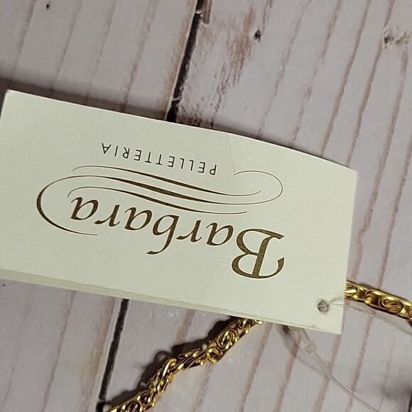 Gorgeous BARBARA Pelletarria Italy Clutch Satin Beaded  Bag  Gold NWT - Picture 2 of 13